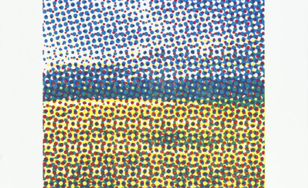 Oliver Pilić, Pšenično polje, 2025, barvni lesorez. Vir: MGLC