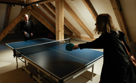 Župan Zoran Janković se je poizkusil v igranju namiznega tenisa