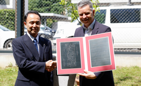predsednik združenja Michio Unemoto in podžupan Dejan Crnek