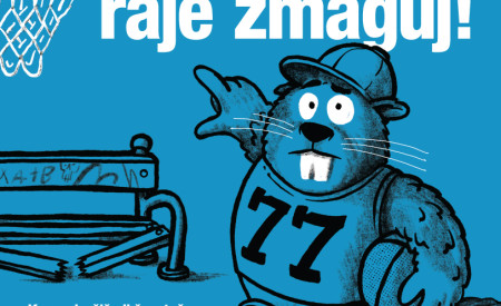 Oglas z napisom Na igriščih ne uničuj, raje zmaguj
