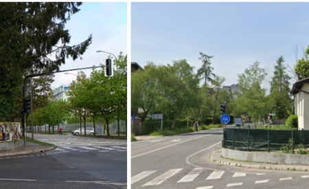 Stanje pred in po odstranitvi oglasnih panojev na Vojkovi cesti