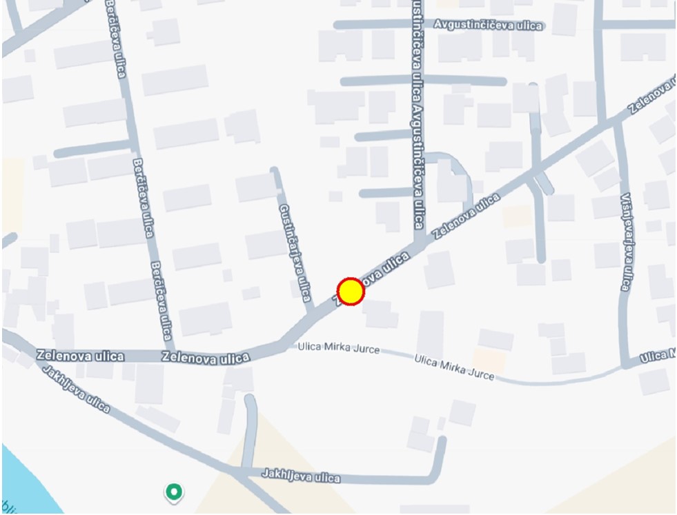 Zemljevid zapore Zelenove ulice