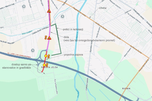 Zemljevid ureditve Barjanske ceste