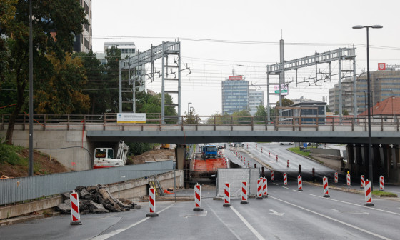 prenova Dunajske ceste, nadvoz pri železniški postaji  