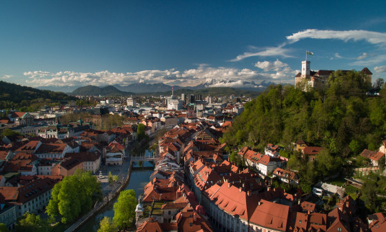 pogled na Ljubljano iz zraka