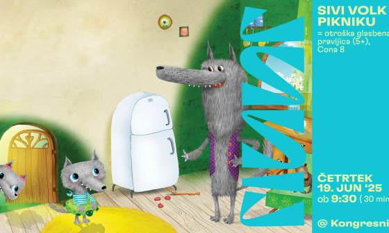 sivi volk na pikniku