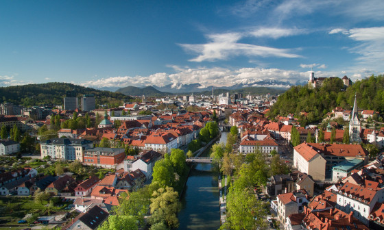 pogled na Ljubljano iz zraka