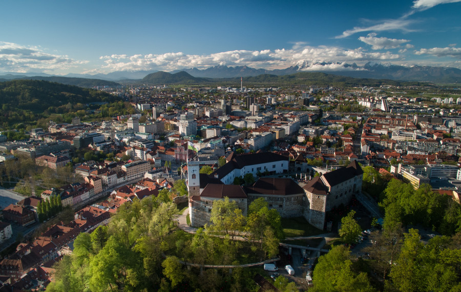 Ljubljana iz zraka. Foto: STA