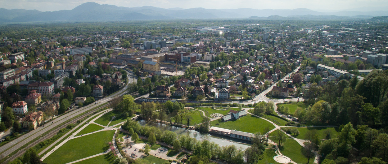 pogled na Ljubljano iz zraka