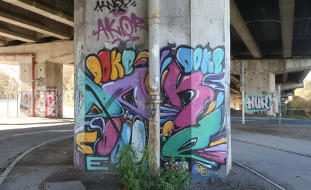 20201030 grafitno mesto stebri avtocestnega mostu Dolgi most nrovan 006
