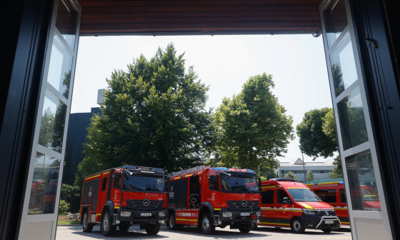 gasilska vozila na parkirišču Gasilske brigade Ljubljana