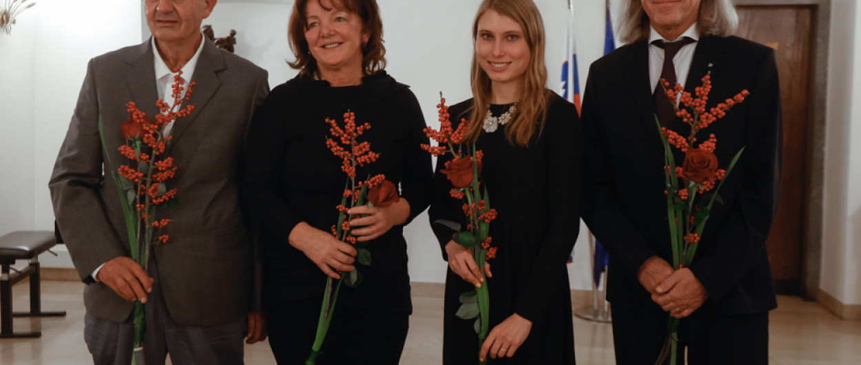 letošnji Rožančevi nagrajenci: Stevan Paspalj, Marta Bon, Maruša Mišmaš Zrimšek in Primož Kališnik