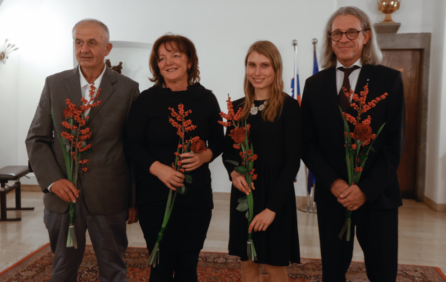 letošnji Rožančevi nagrajenci: Stevan Paspalj, Marta Bon, Maruša Mišmaš Zrimšek in Primož Kališnik 