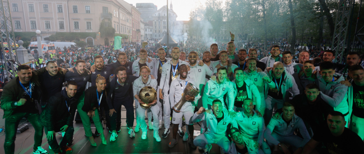 sprejem nogometne ekipe Olimpije