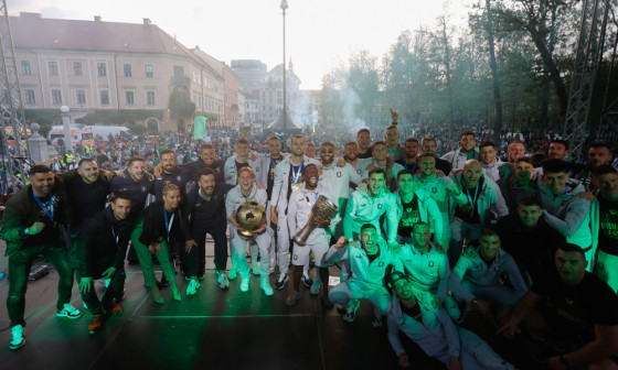 sprejem nogometne ekipe Olimpije