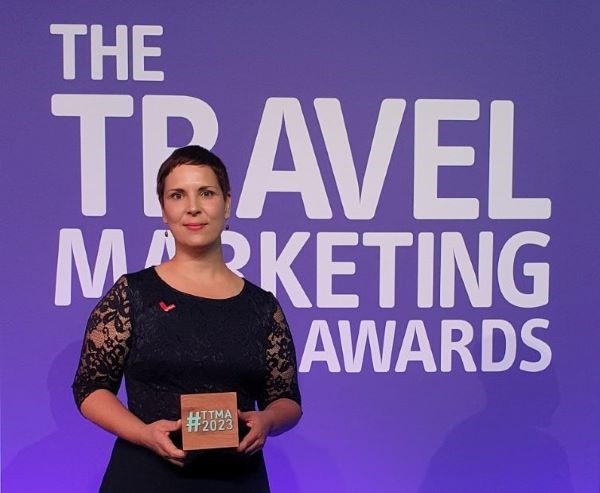 Prejem nagrade The Travel Marketing Award. Foto vir: Turizem Ljubljana