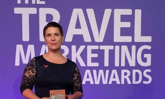 Prejem nagrade The Travel Marketing Award. Foto vir: Turizem Ljubljana