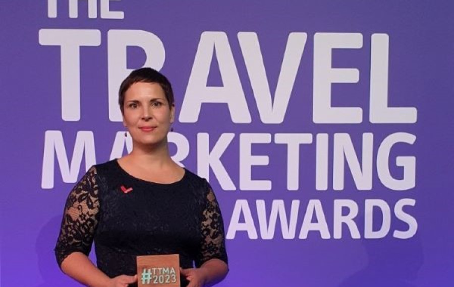 Prejem nagrade The Travel Marketing Award. Foto vir: Turizem Ljubljana