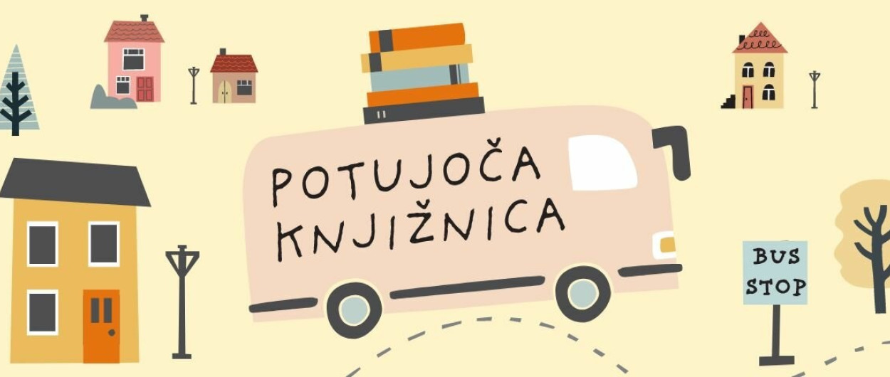 Banner Potujoča knjižnica. Vir: MKLJ