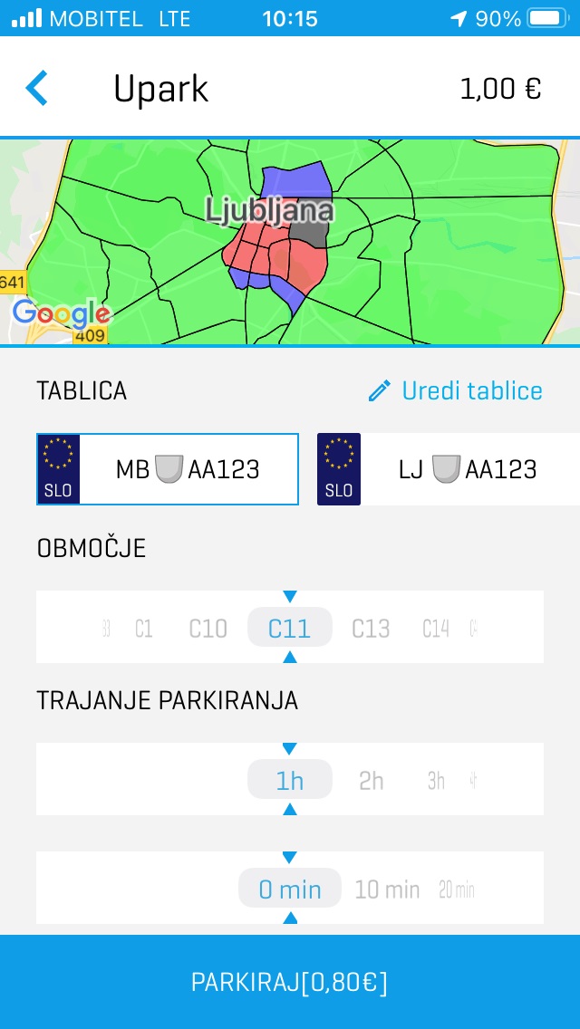 Aplikacija Urbana SMS Parking