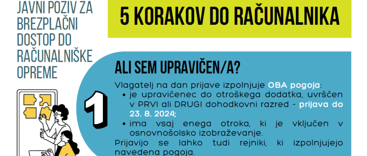 Banner Brezsplacni dostop do racunalniske opreme. Vir: Javni štipendijski, razvojni, invalidski in preživninski sklad Republike Slovenije