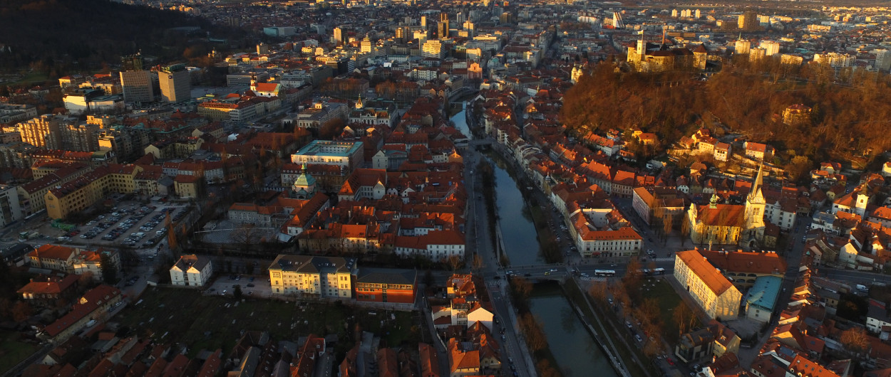 pogled na Ljubljano iz zraka