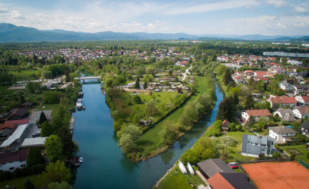pogled na Ljubljanico iz zraka