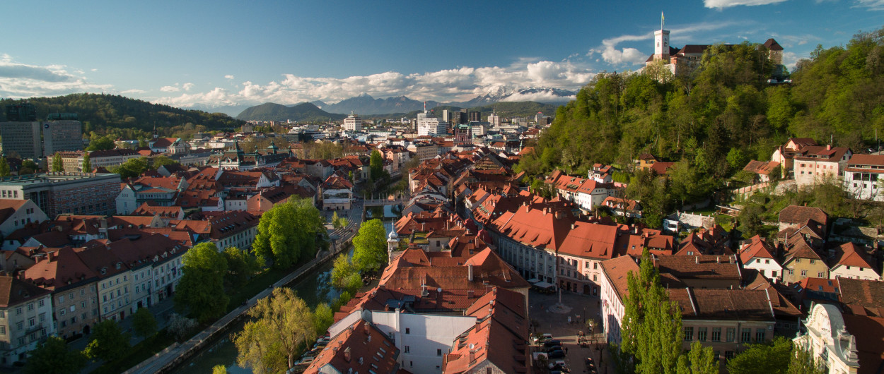 pogled na Ljubljano iz zraka