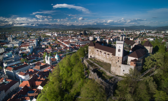 pogled na Ljubljano iz zraka