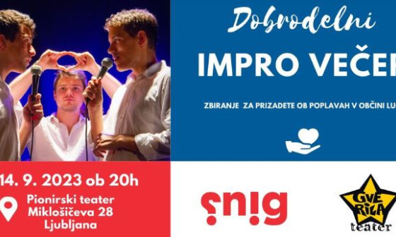 Letak za dobrodelni impro večer v Pionirskem teatru. Foto vir: Pionirski dom