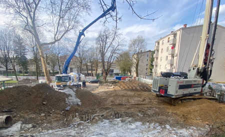 pilotiranje gradbene jame