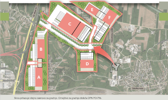 Idejna zasnova za gradnjo z vrisom parcel