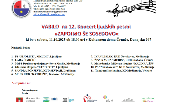 Koncert ljudskih pesmi vir CS Crnuce