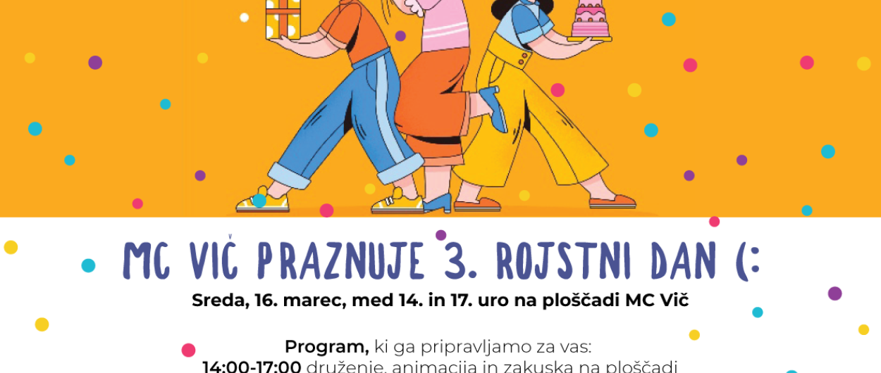 Plakat: MC Vič praznuje 3 rojstni dan
