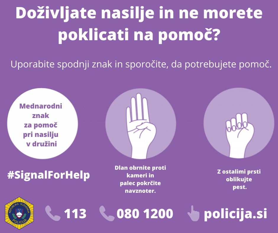 Mednarodni znak za pomoc pri nasilju v druzini
