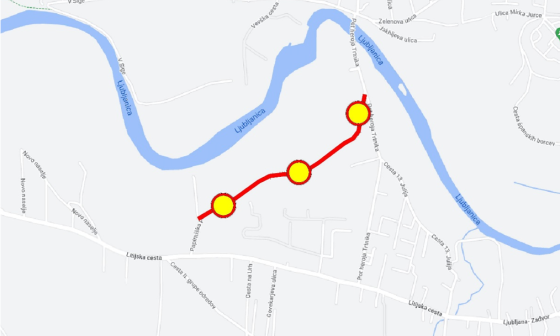 Zemljevid premične popolne zapore Papirniške poti. Foto: arhiv LPT