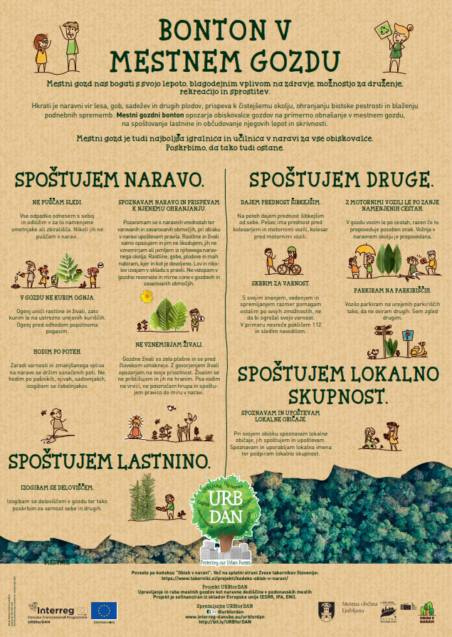 Plakat Bonton v mestnem gozdu