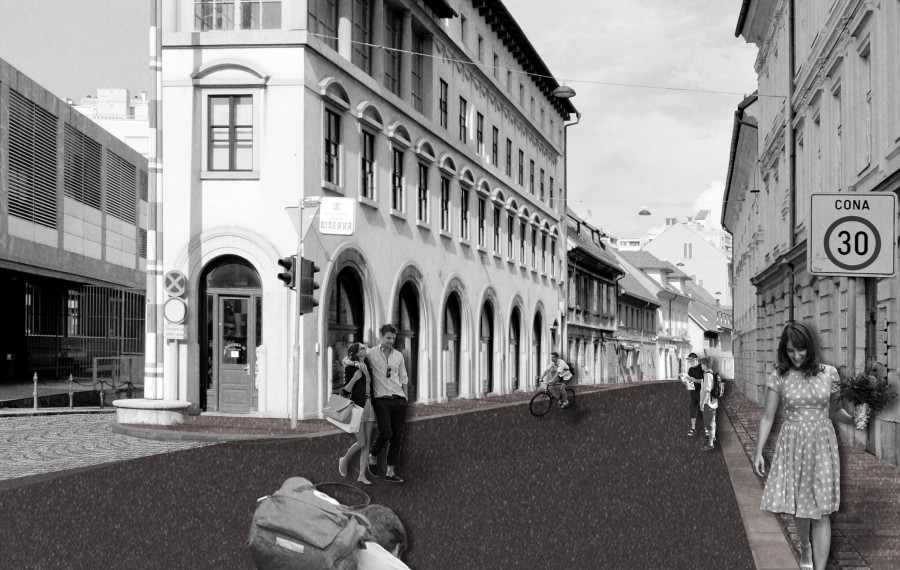 Prikaz Poljanske ceste po prenovi, vir: Medprostor