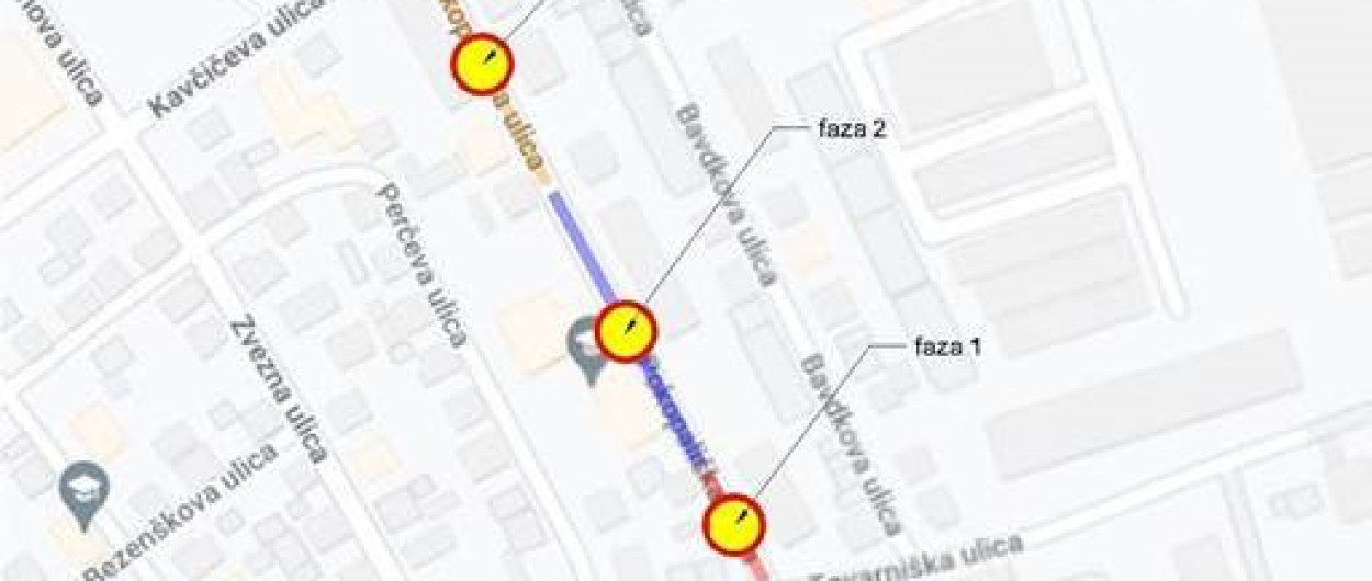 Zapora Pokopališke ulice. Vir: LPT