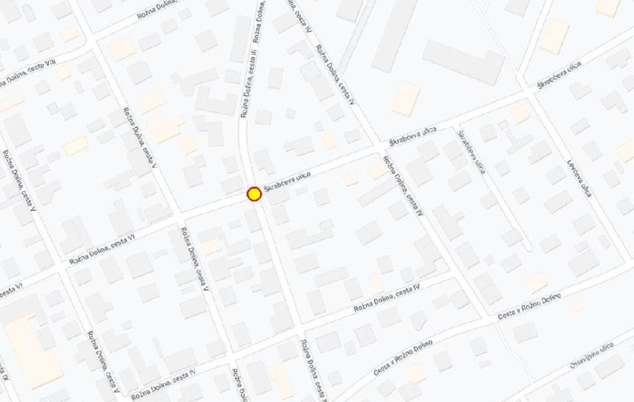 Zemljevid popolne zapore Škrabčeve ulice. Vir: LPT