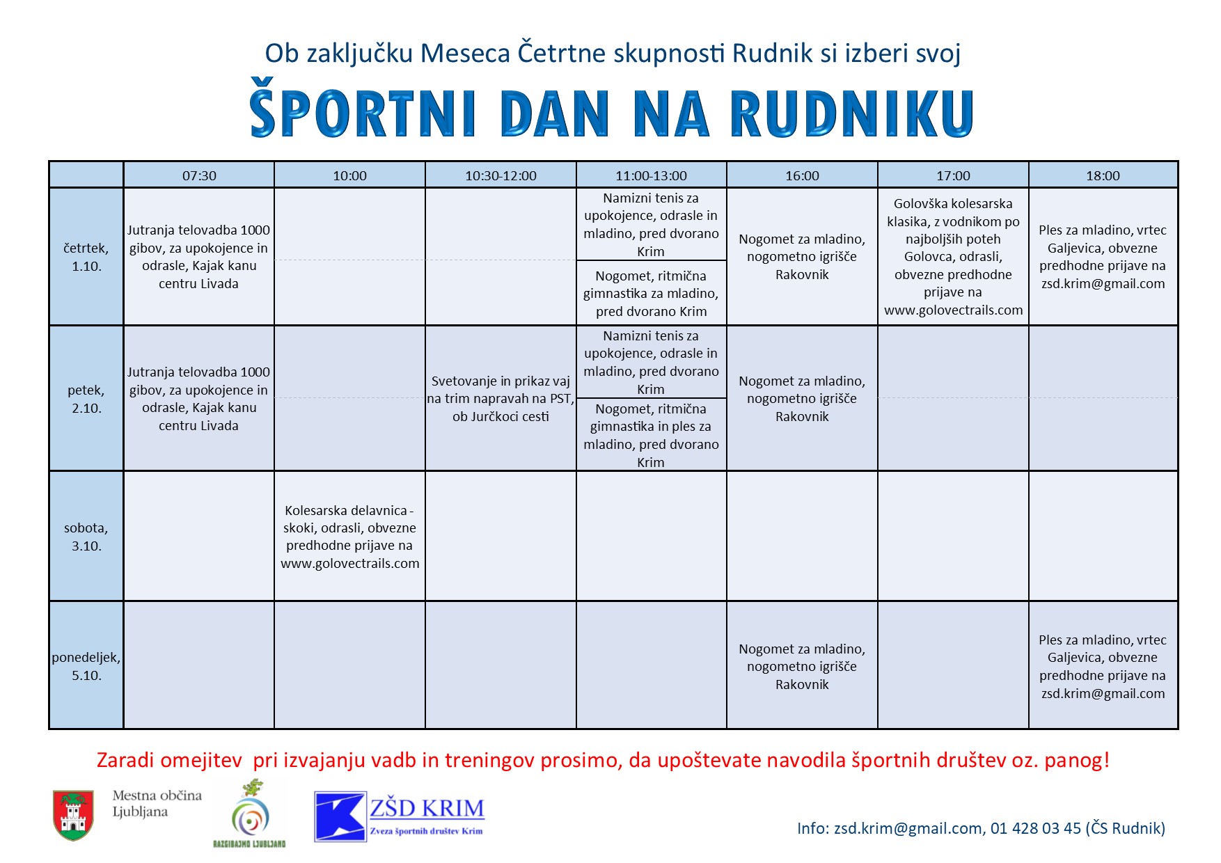 Sportni dan na Rudniku 2020