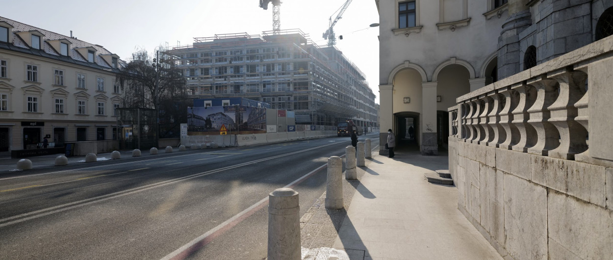 Popolna zapora Slovenske ceste v sklopu gradbišča »Šumi« Foto vir: Šumijev kvart