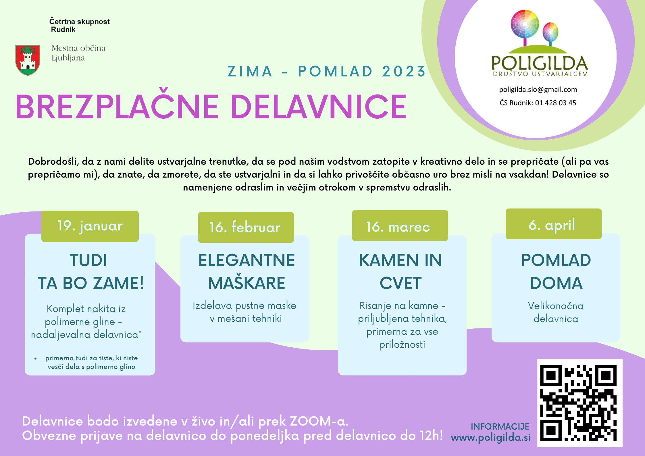 Vabilo pomladne delavnice 2023