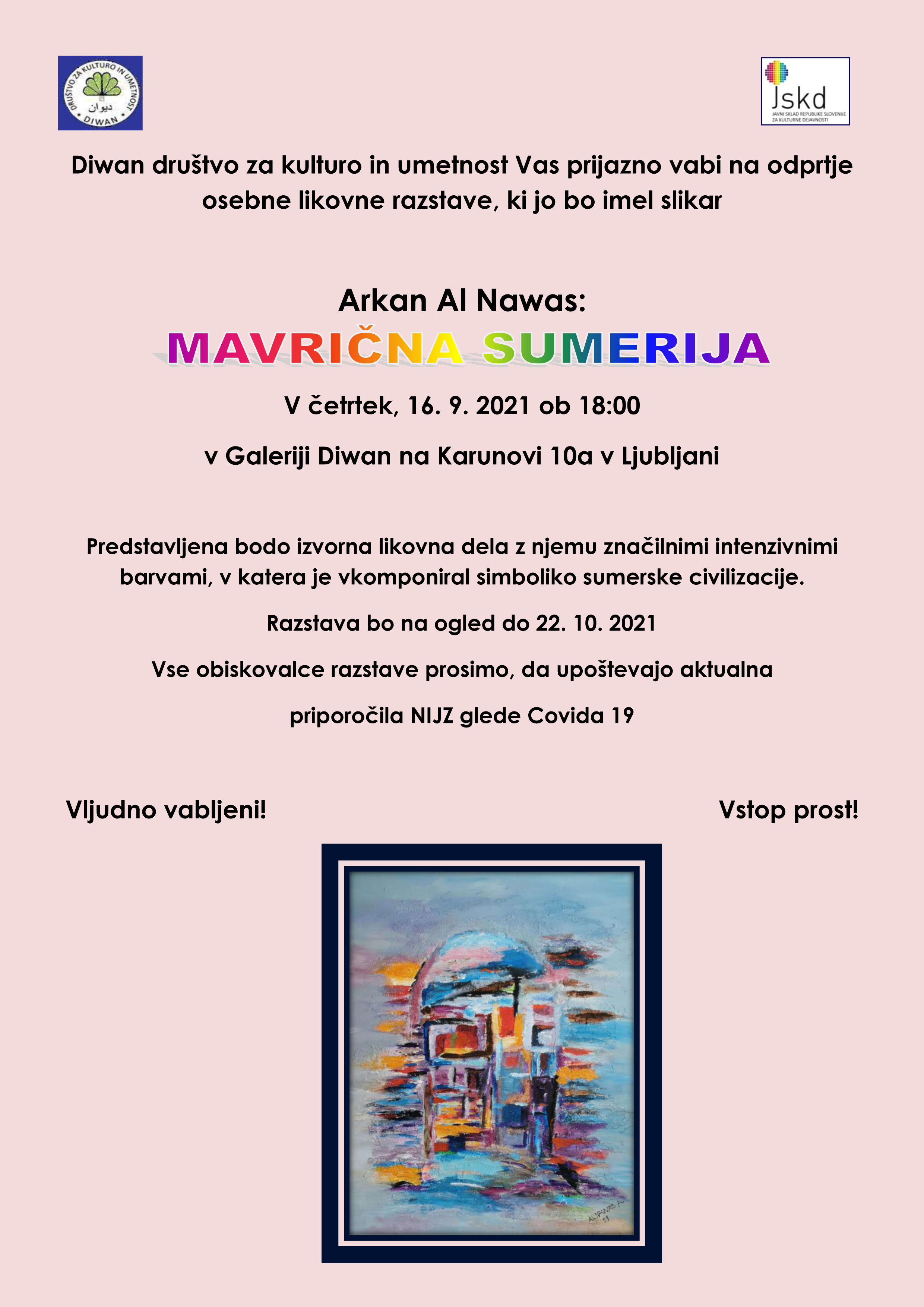 Vabilo razstava Mavricna sumerija 16. 9