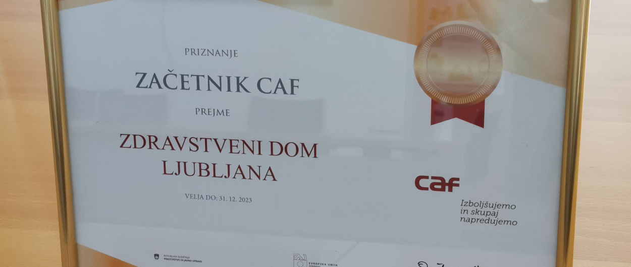 Priznanje Začetnik CAF za ZDL. Foto: ZDL