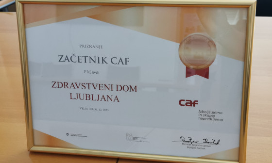 Priznanje Začetnik CAF za ZDL. Foto: ZDL