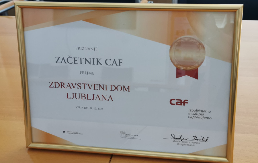 Priznanje Začetnik CAF za ZDL. Foto: ZDL
