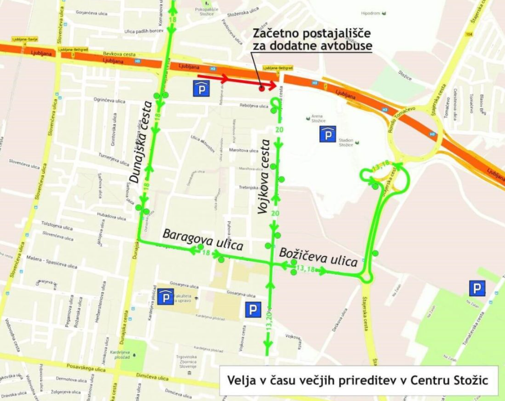 Zemljevid zadnjih odhodov 15. in 16. 9. 2023