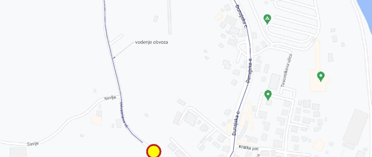 Zemljevid zapore Udavceve in obvoza. Vir: LPT