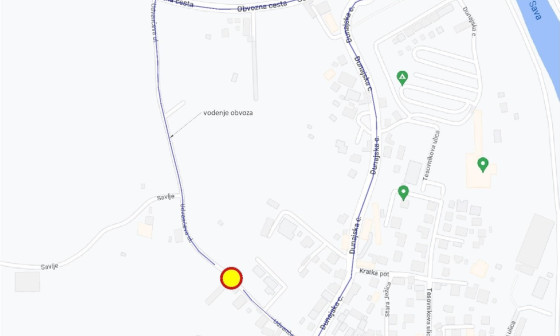 Zemljevid zapore Udavceve in obvoza. Vir: LPT